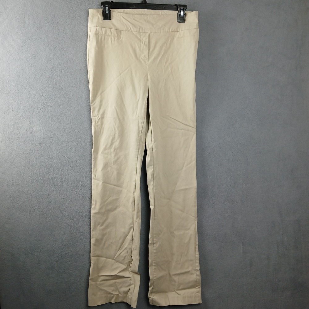 Rekucci Chino Pants Womens 6T Stone Stretch Logo Mid Rise Straight Leg Formal